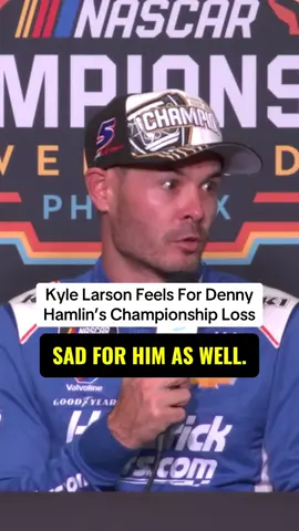 Even in the midst of celebrating his second championship, Kyle Larson couldn’t help but feel for his friend, Denny Hamlin.  #NASCAR #motorsports #Championship #DennyHamlin #KyleLarson 