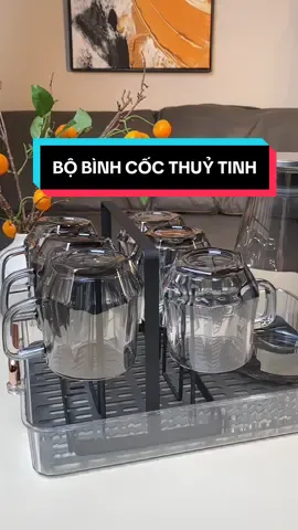 Bộ bình cốc thuỷ tinh nè #vutrudogiadung #bobinhcocthuytinh 