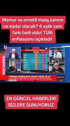 Memur ve emekli maaş zammı ne kadar olacak? 4 aylık zam farkı belli oldu! TÜİK enflasyonu açıkladı! #enflasyon #emekli #foryoupage❤️❤️ #gündem #keşfet 