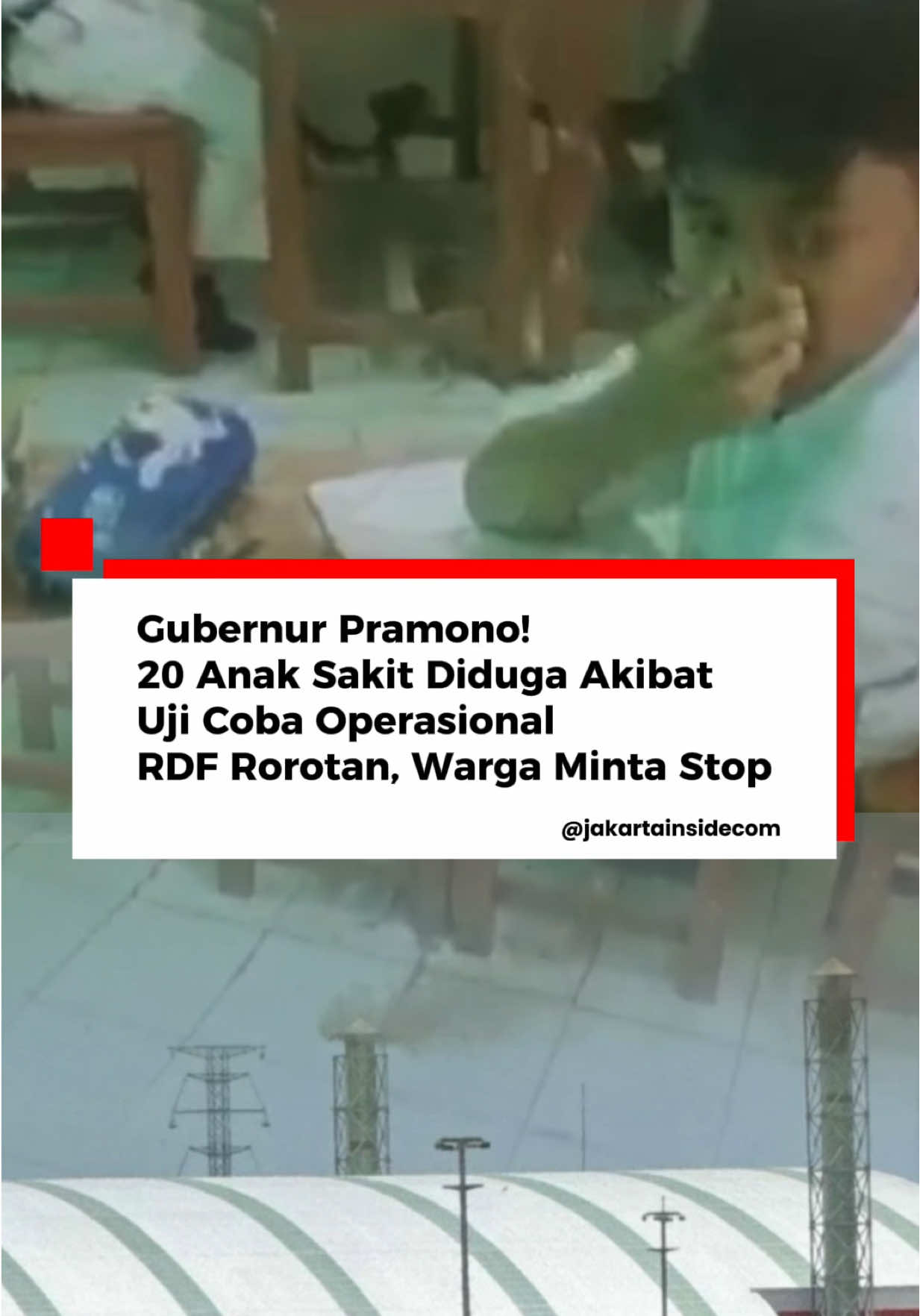 Sebanyak 20 anak yang berdomisili RT 18 Cakung Timur mengalami sakit yang diduga terdampak uji coba operasional Refuse-Derived Fuel (RDF) Plant Rorotan yang menghasilkan pencemaran udara di sekitar kawasan tersebut. “Betul ada 20 orang warga saya yang mengalami beragam penyakit terkait udara. Itu baru warga RT saya, belum dari wilayah lain,” kata Ketua RT 18 Cakung Timur Wahyu Andre Maryono di Jakarta, Senin. sumber: antara #beritatiktok #jakarta #sampah #trending #viral 