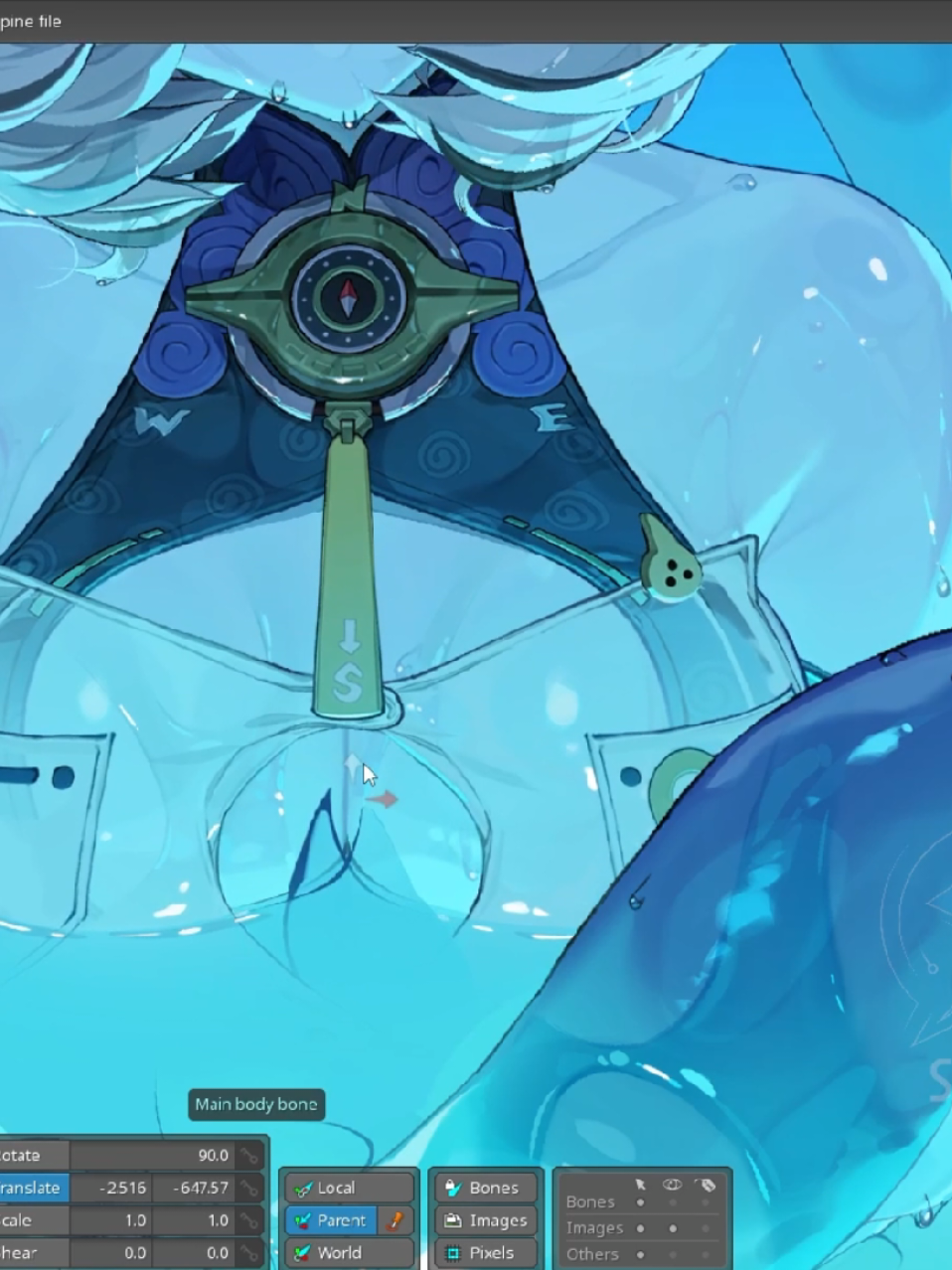 A bit of behind the scenes on recent work I did for ZZZ. I will be posting more about it later on.  Art by monoco55 (twitter) #zzzero #yidhari #spine2d #tutorial 