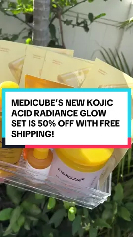 Medicube Kojic acid golden glow & Radiance Full Set. Tumeric + Kojic acid = brighter, hydrated skin! @medicube global #medicubeboosterpro #medicubeskincare #medicubekojicacid #medicubetumeric 