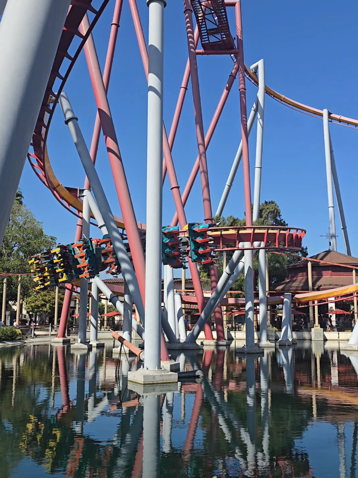 I kinda like the colors on Silver Bullet #travel #amusementpark #fun #rollercoastertiktok #knottsberryfarm 