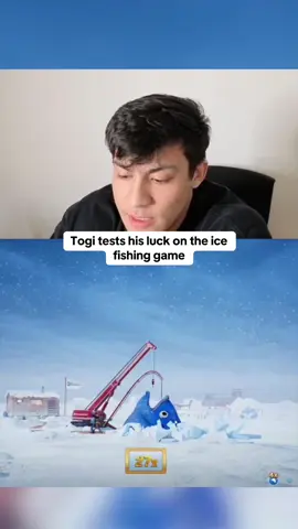 Togi tests his luck on the ice fishing game #kickstreaming #togi 