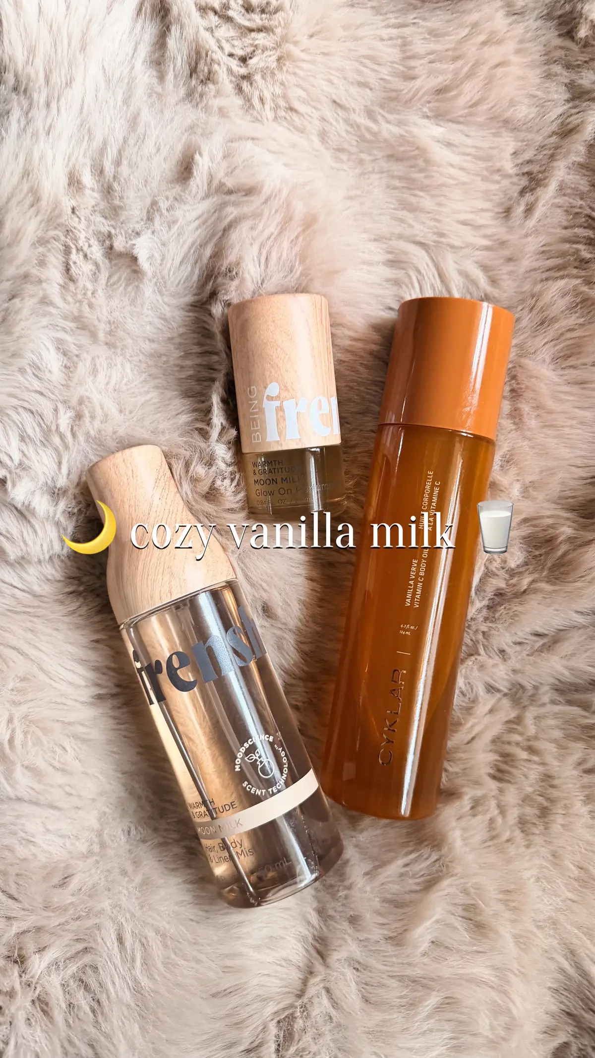 Cyklar Vanilla Verve Vitamin C Oil + Moon Milk perfume = the coziest vanilla-skin scent ever. Glowy skin • Warm vanilla • Soft luxury #cyklar #vanillaverve #vitamincoil #bodycare #beautyfinds 