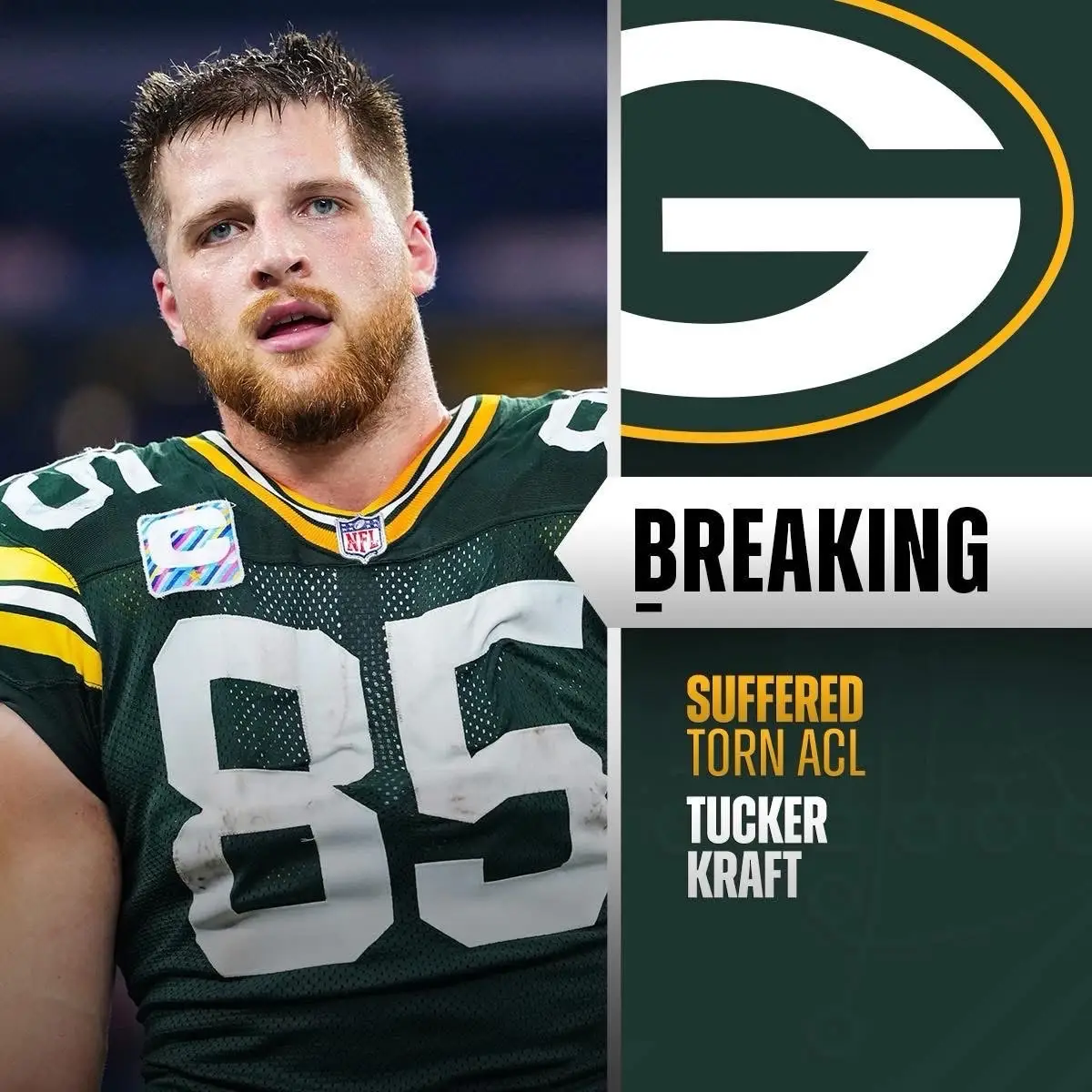 NFL Breaking news: Packers tight End Tucker Kraft suffered Torn ACL vs panthers #nflnews  #breakingnews  #tuckerkraft  #tornACL  #outfortheseason  