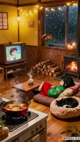 cozy room and rain day 🌧️#foryou #forupage #viral_video 