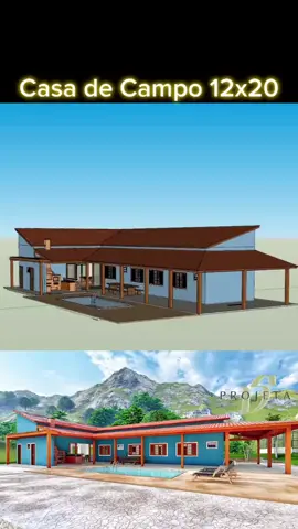 Projeto P044 - Casa de Campo 4 quartos  Esse e vários outros projetos já disponíveis em nosso site. WWW.DSPROJETA.COM.BR  #casadecampo #sítio #chacara #rancho #fazenda 