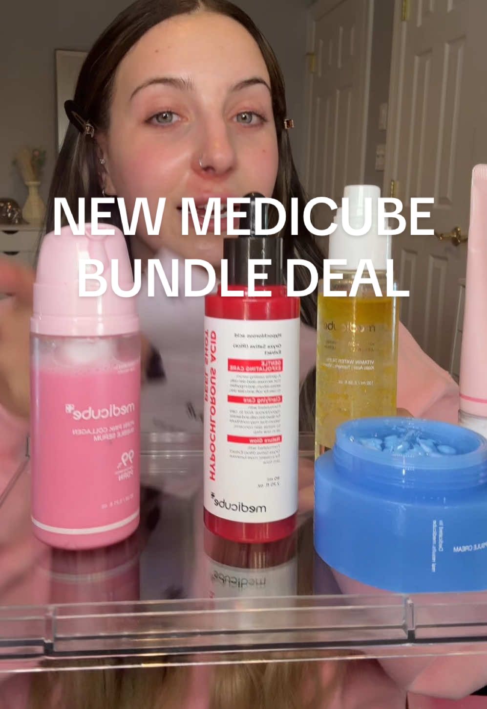 NEW Medicube products are on sale only on tiktok in this bundle! $234 value for $79! 7 full size items including the new Kojic acid spray and PDRN bubble serum Limited time deal so run! @medicube global  #medicube #medicubesuperbrandday #koreanskincare #kbeauty #beautydeals 