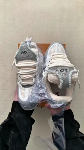 Grey Lv Skates Swarovski Crystals #mensfashion #fashiontiktok #lvskate #styleinspo #fyp 