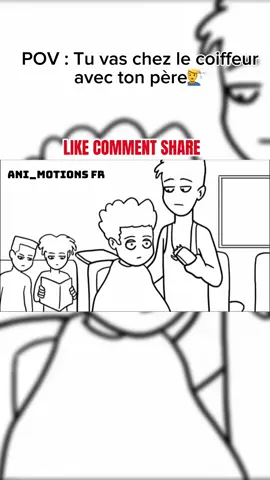 POV : Quand tu vas chez le coiffeur avec ton père💇‍♂️😂 @Dineiro #animation #pourtoi #humour #drole #Cartoon  