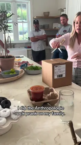 The fact that my entire family believed I bought a rock from Anthropologie really says it all lol. My brothers were amused (and thought I was an idiot), my husband was pissed, and my sister-in-law (the geologist) was in disbelief. Should I be offended or proud?? #anthropologie #anthropologierock #anthrorock #prankvideo #prankvideo 