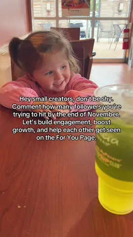 Small creators, everybody comment and engage and help each other reach your follower goal! We got this! #smallcreator #trendingsong #trendingsound
