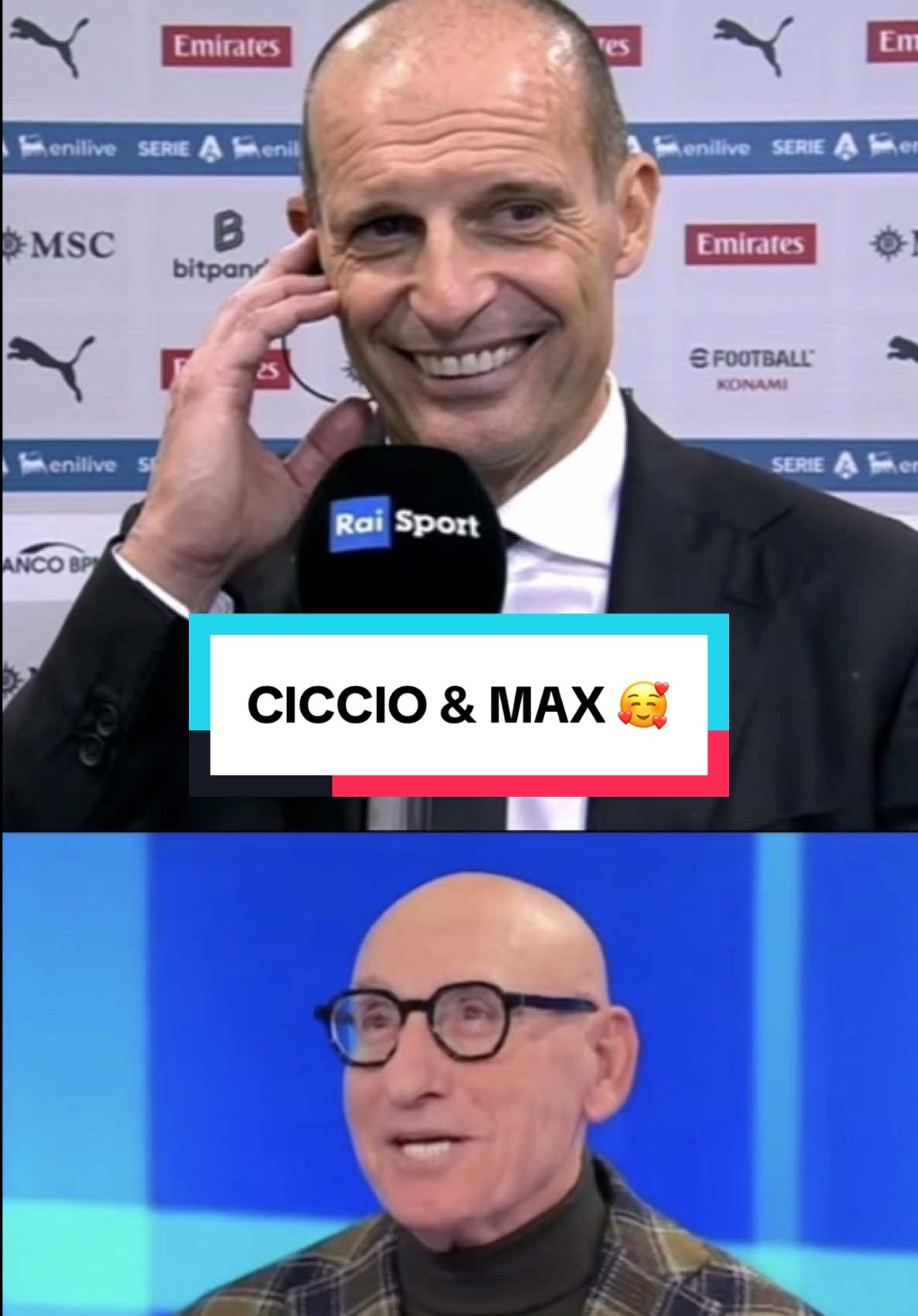 “MAX CI MANCAVI” 🥹 Simpatico siparietto nel post partita di Milan-Roma tra Ciccio Graziani e Massimiliano Allegri. #Calcio #Sport #SerieA #Allegri #DaVedere 