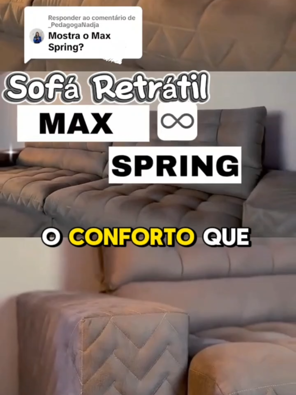 Conforto que se adapta a você! 🛋️ #SofáRetrátil #Reclinável #MolasEnsacadas #Velusoft #CamaInBox