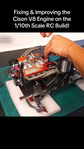 Fixing & Improving the Cison V8 Engine on the 1/10th Scale RC Build! #engine #v8 #DIY #mini #fyp 
