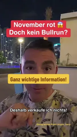 Der November beginnt mit blutroten Zahlen! Bitcoin und Kryptowährungen fallen ohne Ende. Wie soll man da positiv bleiben und noch an einen BullRun glauben? Hier ganz wichtige Informationen und wie ich darüber denke. Was denkst du? #Bitcoin #Kryptowährung #Bullrun #Ethereum 