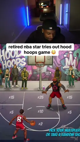 retired nba star tries out hood hoops game 😳 #kickstreaming #athlete #gaming #basketball 