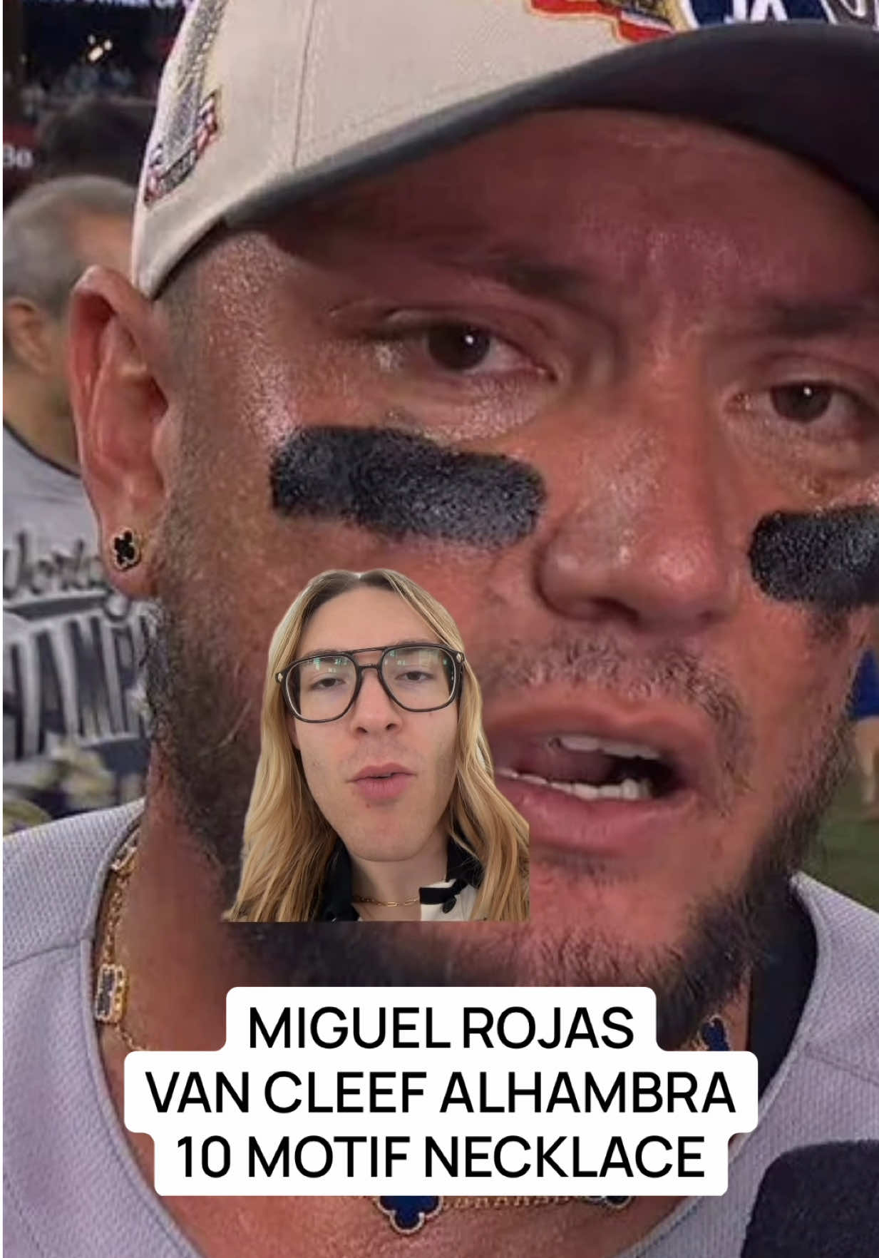 Miguel Rojas Van Cleef 10 Motif necklace! #miguelrojas #dodgers #vancleef #necklace #20motif  @Los Angeles Dodgers @TAMPA BAY RAYS @Texas Rangers @Van Cleef & Arpels 