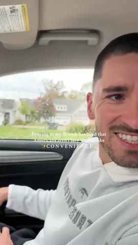 A drive thru marathon with my husband who is still shook about the drive thru bank #britinamerica #britishhusband #usvsuklife #english #brit 