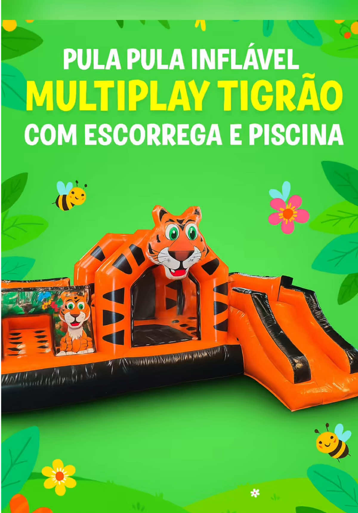 Pula Pula Inflável Tigrão com Escorrega Diversão Garantida na Black Friday! 🐯🎉 locação de brinquedos #pulatigrão #pulapulainflavel #brinquedoinfantil #parquediversoes      #creatorsearchinsights 