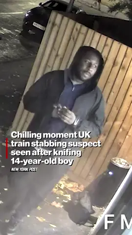 Terrifying surveillance video shows the moment the UK mass train stabbing suspect stormed into a barbershop armed with a huge knife — just one day before he allegedly carried out his bloody rampage on a London-bound train.