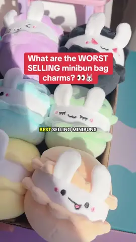 What are the WORST SELLING minibun bag charms? 👀🐰 #plushies #bagcharms 
