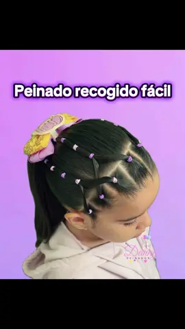 Peinado recogido fácil para niñas, moño de @💖JEDAKA 💖 Dani Bows💖 #dannypeinados #girlshairstyle #penteados #hairstyle #momlife 