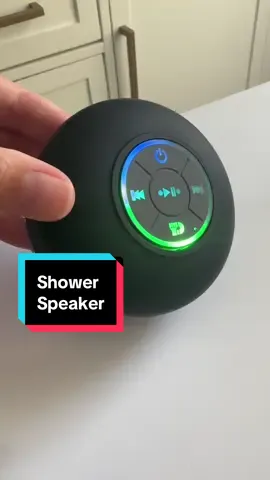 Shower speaker with LED lights that make singing in the shower way more fun. Great gift for him, her, teens, kids, college dorms, bath time, poolside, camping, or travel. Bluetooth, suction cup mount, long battery life — perfect for playlists, podcasts, and mood music while you get ready. #showerspeaker #bluetoothspeaker #giftsforteens #tiktokshopblackfriday #tiktokshopcybermonday 