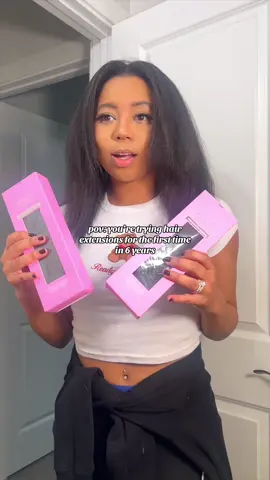 Trying hair extensions for the first time in 6 years 🔥 love how thick it is #hairextensions 