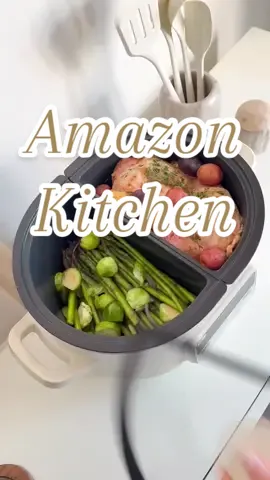 This Crock-Pot can cook 2 different meals at once, and has various functions like Bake, Sauté, Steam, Slow Cook and Keep Warm for each pot.  #crockpot #slowcooker #amazonfinds #amazonhome #2in1  