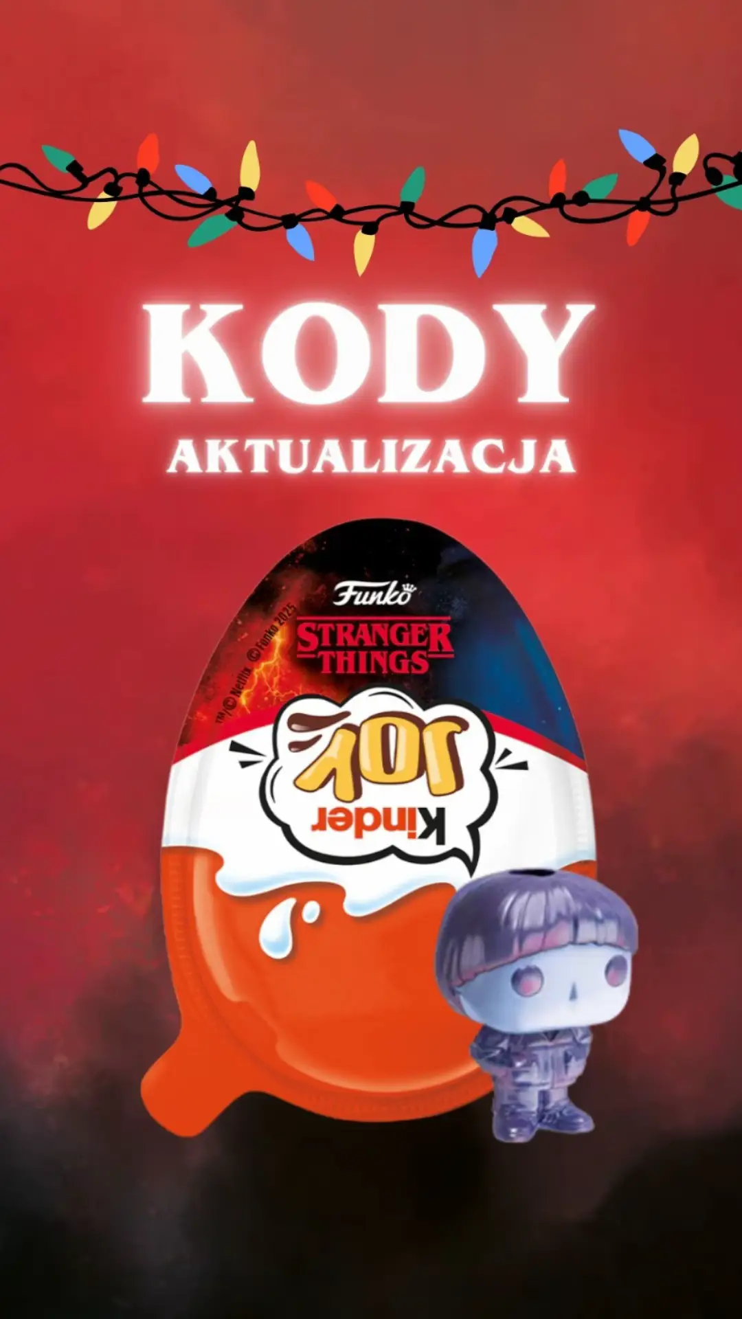 Aktualizacja kodów - przypominam, że sprawdzamy kody z obu połówek, pod niektórymi są wymiennie dwie figurki. Polecam zajrzeć do Żabki, tam póki co mają najnowszą serię z datą ważności do maja 2026, wcześniejsze były do marca i kwietnia. *Note that codes work in Poland, can’t guarantee they are in the same in other counties! #kinderjoy #strangerthings #funkopop 