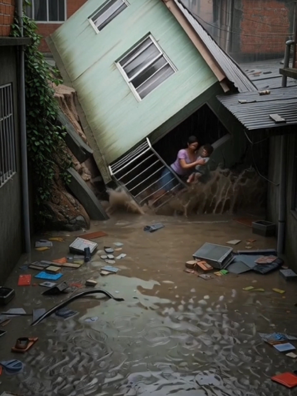😱 momento em que forte chuva leva casa e deixa vários desabrigados. #noticiastiktok #faveladapenha #historiareal 