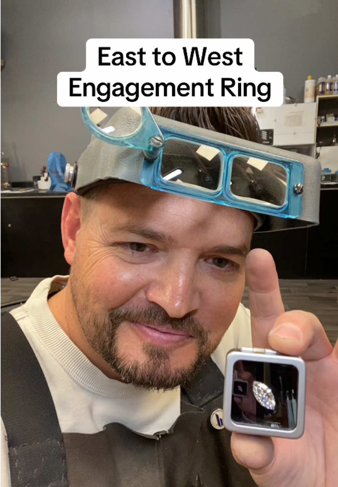 East to West - Marquise Cut Diamond Engagement Ring, with a Hidden Halo, Cathedral Style, in 2-Toned 14K Yellow/White Gold, with a 4mm Wide Band 💎 #ring #engagementring #fyp #foryou #foryoupageofficiall 