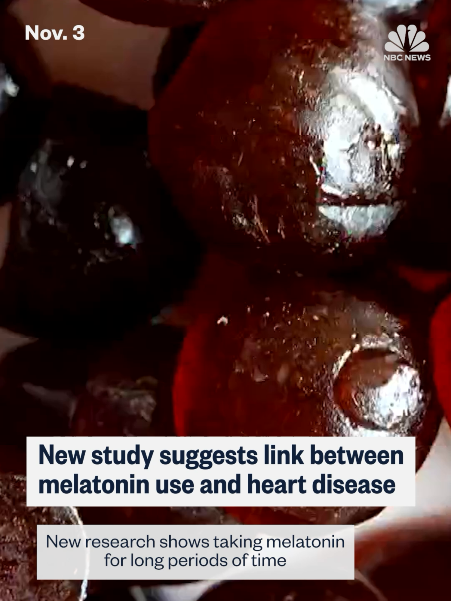 A new study from the American Heart Association found that taking melatonin for long periods of time could be linked to underlying heart issues. There’s no evidence that melatonin supplements themselves cause heart problems, the researchers said, however, a need to take them on a regular basis to help with falling and staying asleep could be a signal that the body is experiencing cardiac issues.