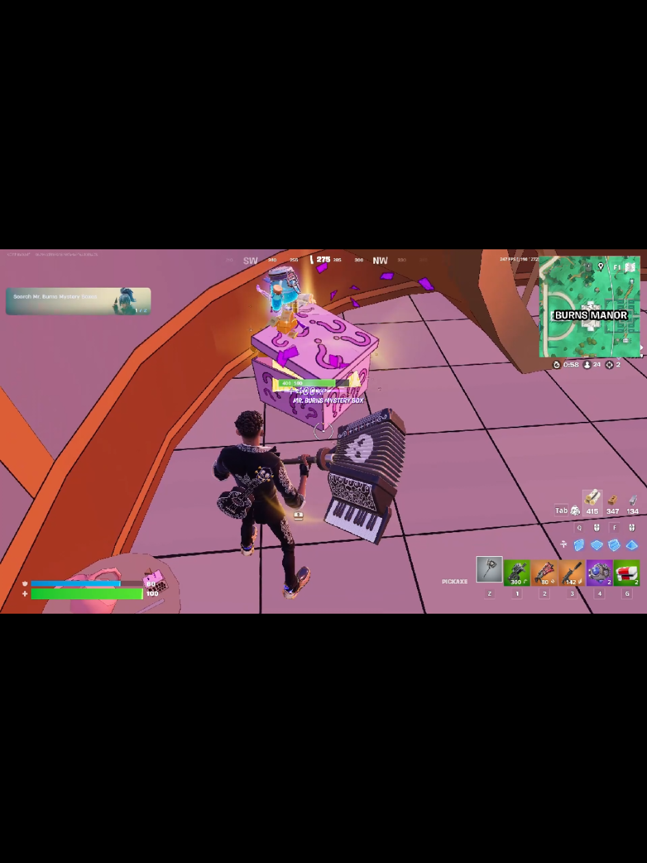 Fortnite Quest Search Mr. Burn's Mystery Box #Fortnite #MysteryBox #Burns 