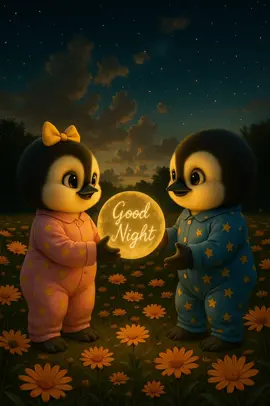 Good night! 💤🌙 Zuzu and Coco are saying good night in the sweetest way by tossing the moon into the sky so everyone can dream under its glow. 💫💖  #goodnight #night #nightynight #moon 