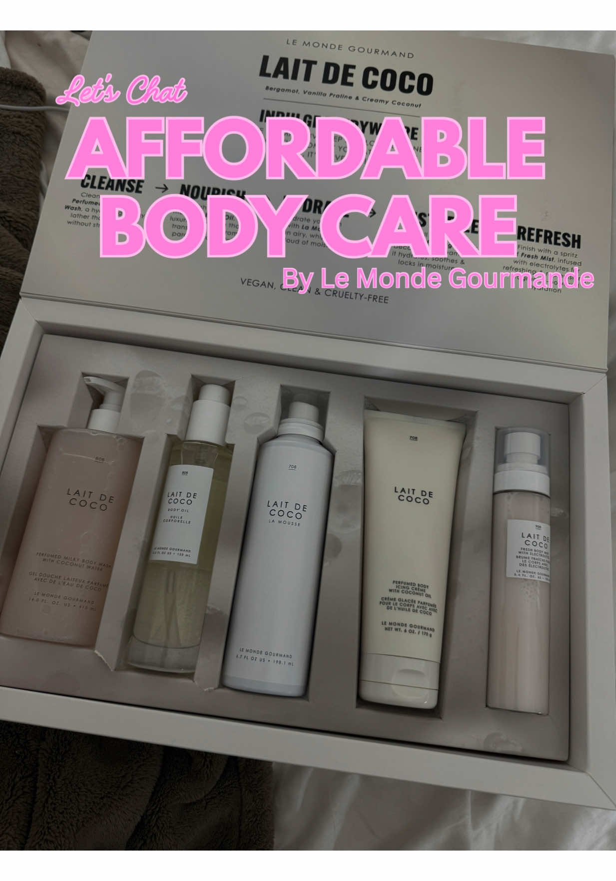 Times are tough, but the skin on your body should not be! I got this beautiful @Le Monde Gourmand body care and it smells incredible and the price is not bad at all! Because one thing LMG is gonna do is make sure we smell good on a budget. Their body care left me hydrated all day, and was a great base for my perfume! I’ve got this available in the 🔗 on my profile, so if you wanna check these out and see what it’s about it’s right there! Also, if you’ve tried this, and you love it, let me know and share in the comments! If you’re on Instagram, comment “shop” for a DM for a list of these products! Dying to be a fragrance expert? Wanna learn how to layer like a pro?Join Scent Society here: https://www.skool.com/thescentsociety/about in my Linktree or comment “scent society” on instagram to get a DM  to sign up! featured products: Le monde Gourmande- milky, body wash, body oil, body mousse, body cream, and body mist in lait de coco ##skincare##bodycare##perfumes##fragrance##affordable