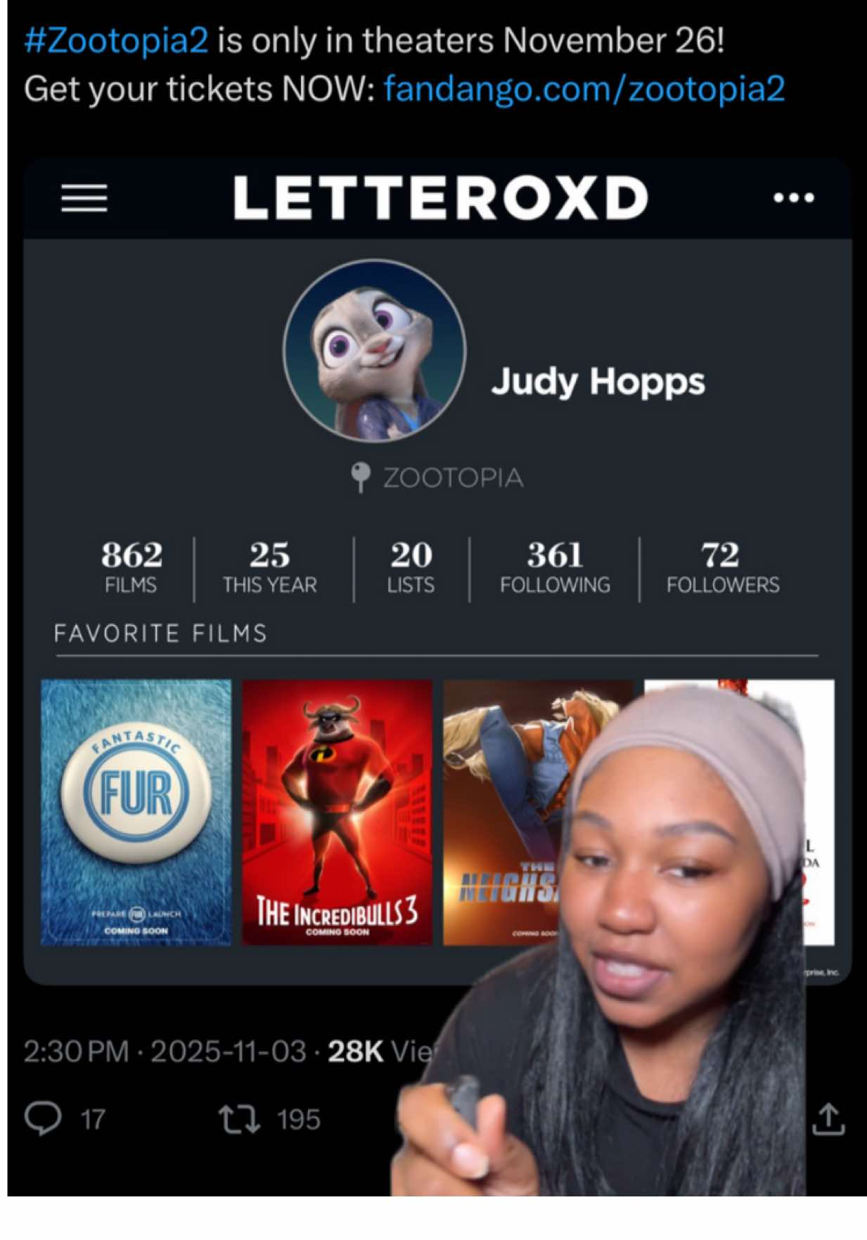 With Letterboxd being one of the biggest movie platforms it makes sense for Disney to capitalize on it and get people talking. Will you be watching Zootopia 2 and do you think it will live up to the first one? #zootopia #letterboxd #disney #disneyanimation #fyp 