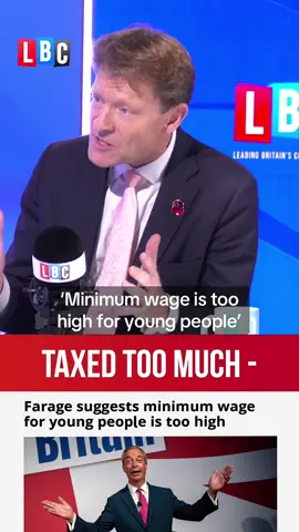 Reform think the minimum wage is too high for young people - but how much do they think it should be? Richard Tice isn’t telling.  #lbc #andrewmarr #richardtice #reform #minimumwage
