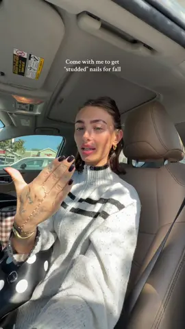 I LOVE THEMMM probs the coolest ones I’ve had!!! 🫶🏼🖤🩶 also sorry I’ve been slow with posting I am in the midst of moving still help  #nails #naildesigns #pinterestnails #fallnails #studdednails 