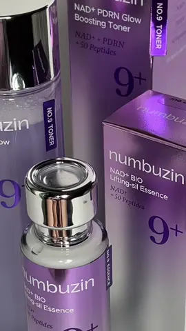 @numbuzin_global No.9 NAD+ PDRN Glow Boosting Toner and NAD+ BIO Lifting-sil Essence is the firming skin duo. Packed with peptides these two powerhouse products plump, lift and firm skin. Do you have your firming routine duo!? ##numbuzin##nadtoner##dullskin##antiaging##skintok