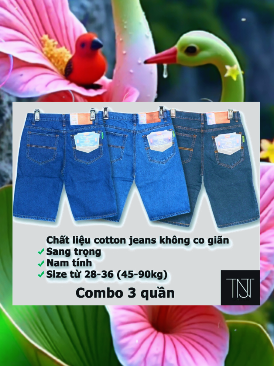 @MINH TRIẾT 66 @MINH TRIẾT 66 @MINH TRIẾT 66 #xuhướng Combo 3 quần short jeans nam trung niên 3 màu cơ bản #xuhướng #xuhướng 