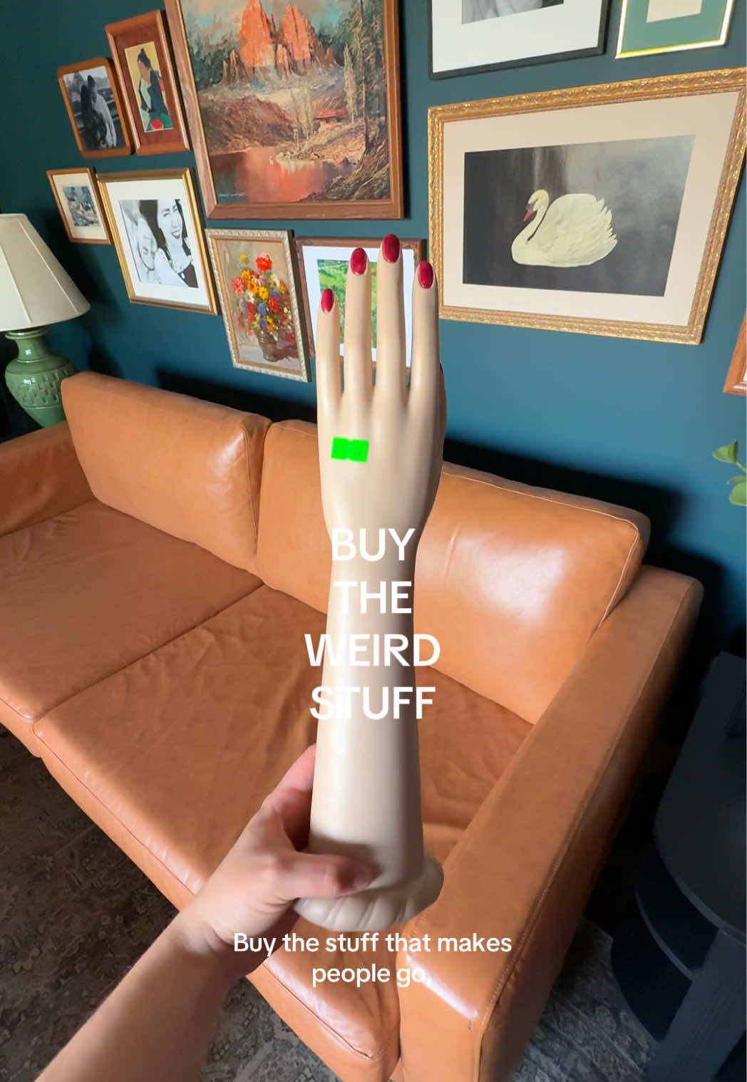 BUY THE WEIRD STUFF 🫳 I found this hand at an estate sale and had to have it 😂 it’s so weird but so fun!!! Would you have picked this up?? #buytheweirdstuff #estatesalefind #estatesale #estatesales #estatesaleshopping 