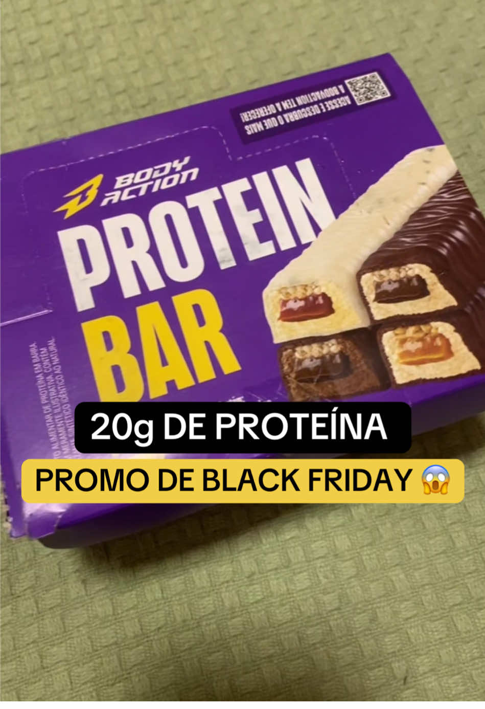 20g de proteína. Barrinha de proteína da Body Action.  Entrou em promo de BLACK FRIDAY! 😱 #proteina #barradeproteina #bodyaction #tiktokshop1111br #tiktokshopblackfridaybr 