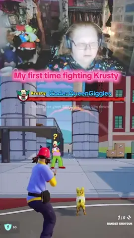 Krusty is a lil creepy #usecodequeengiggles #epicpartner #fortnite #gamingcommunity 