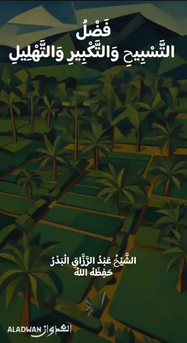 فَضْلُ التَّسْبِيحِ وَالتَّكْبِيرِ وَالتَّهْلِيلِ الشَّيْخُ عَبْدُ الرَّزَّاقِ الْبَدْرُ حَفِظَهُ اللهُ