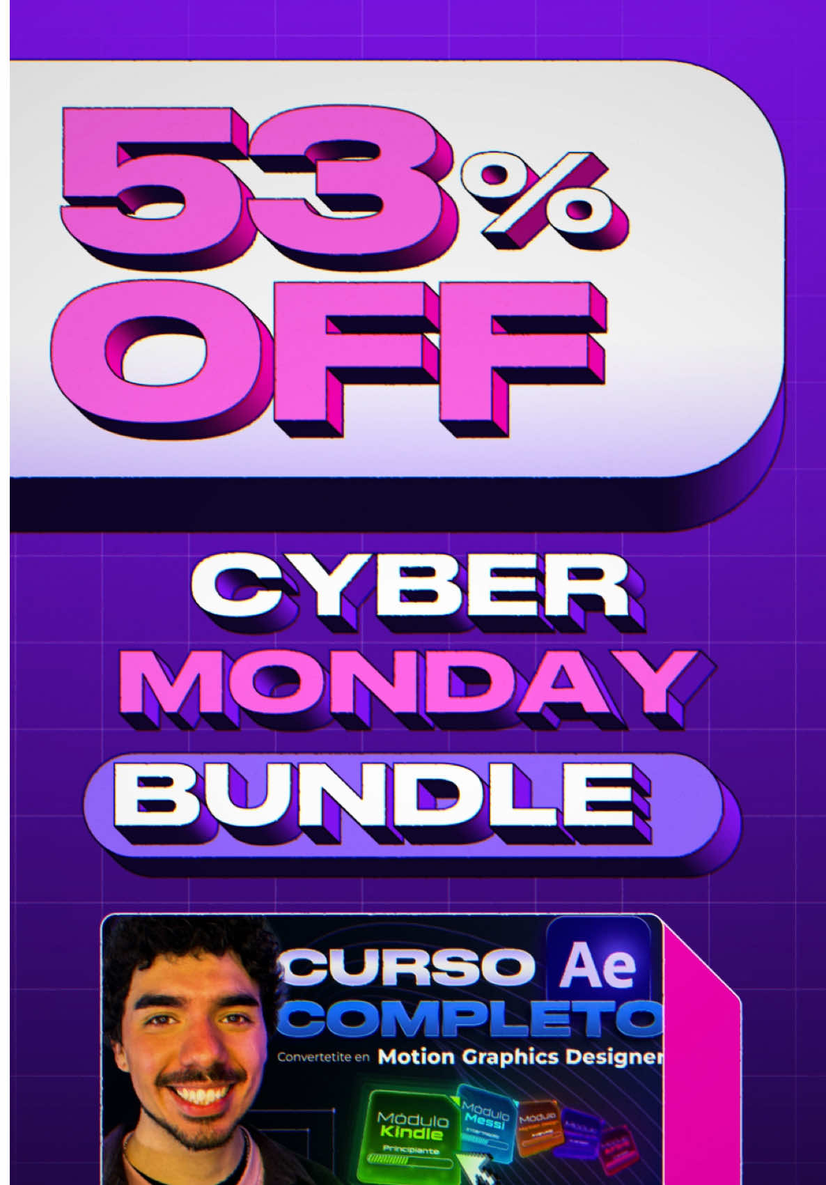Mamita querida ya se sumaron muchos con el precio del CyberMonday estaban secos secos jajajajaja aprovechen el precio que tiene hasta el jueves que después se va to the moon jajajaja si querés aprender After Effects y llegar a un nivel avanzado para ofrecer tus servicios como Motion Graphic Designer, tenés que aprovechar neneeeee #aftereffects #motiongraphics #videoeditor #cybermonday