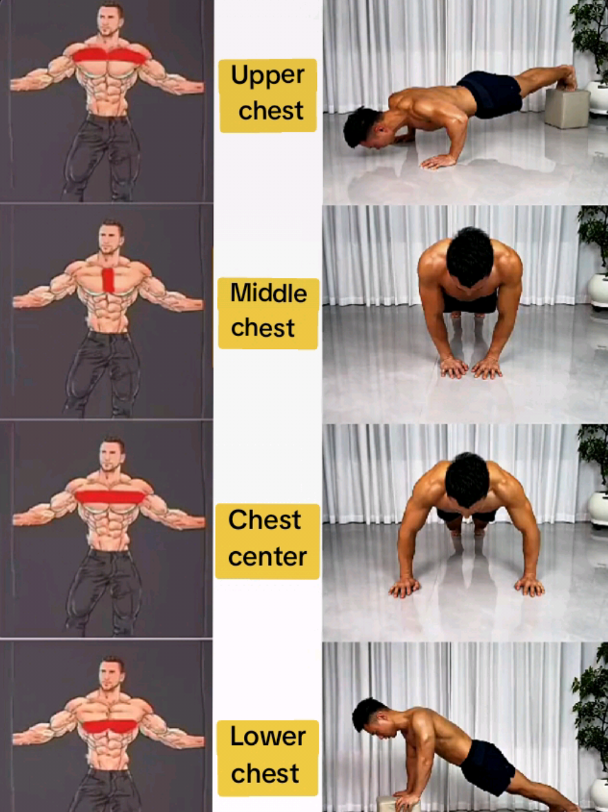 💯💪How to fully train your chest with push-ups? 5 exercises to teach you #Fitness #Home #workout #chest #training 