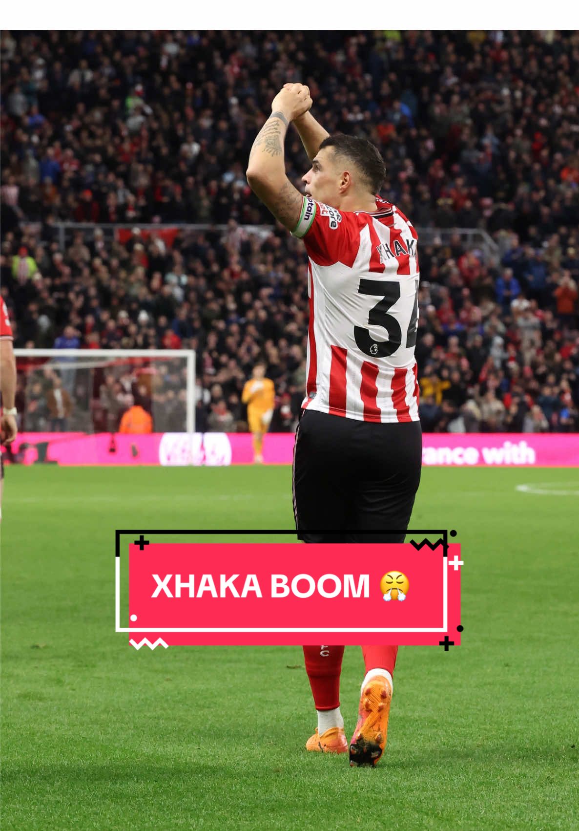 Captain. Leader. Goalscorer.  Granit Xhaka gets his first Sunderland goal! 😍 #foryoupage❤️❤️ #goal #videos #footballtiktok #soccertiktok 